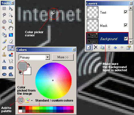 Using the Color Picker tool