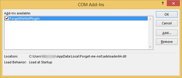 Checking whether the add-in is loaded (MS Office 2007+)