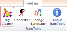 Tag Cleaner button on the ribbon