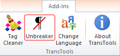 Unbreaker button on the ribbon