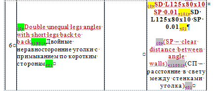 Screenshot: Example of colored segmented text
