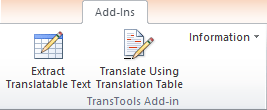 Visio drawing translation tools on the ribbon