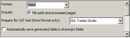 Screenshot: Translation Table Format properties