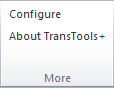 Configure button in TransTools+ ribbon