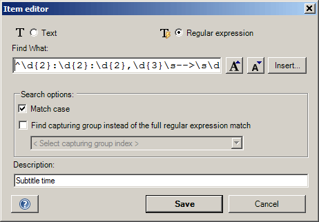 Regular expression search