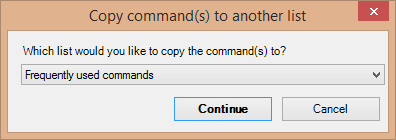 Copying command to a different list