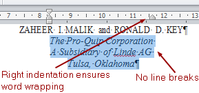 Recognition issue: right indent is used for word wrap