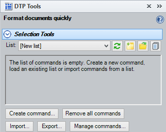DTP Tools pane