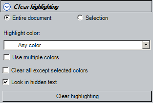 Clear Highlighting subtool