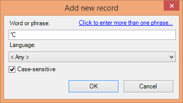 Adding a phrase to the rule phrase list
