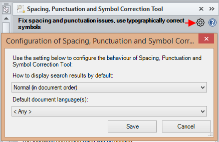 Configuration dialogue