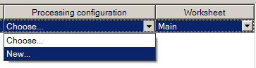 Create processing configuration